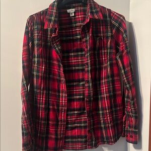 L.L. Bean Red and Black Plaid Shirt